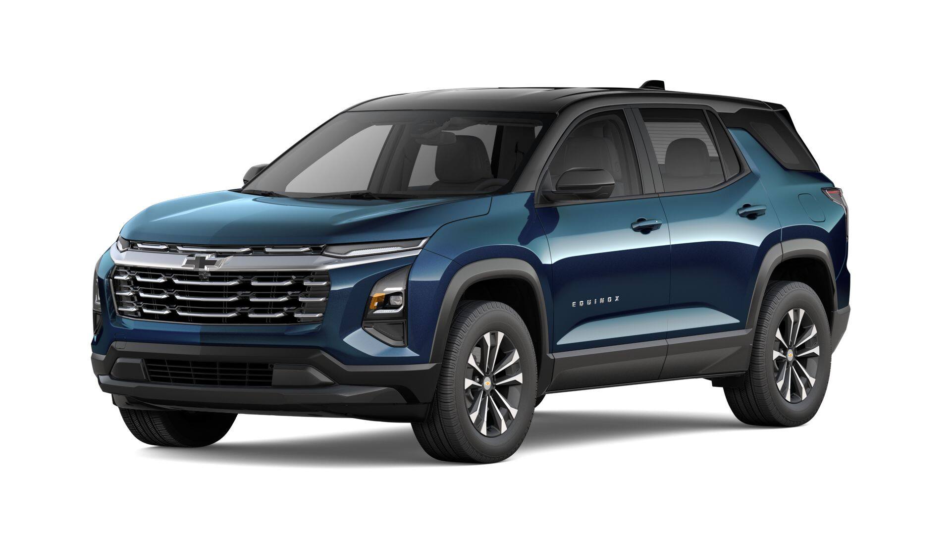 2027 Chevrolet Equinox AWD LT in Lakeshore Blue Metallic — front three-quarter view