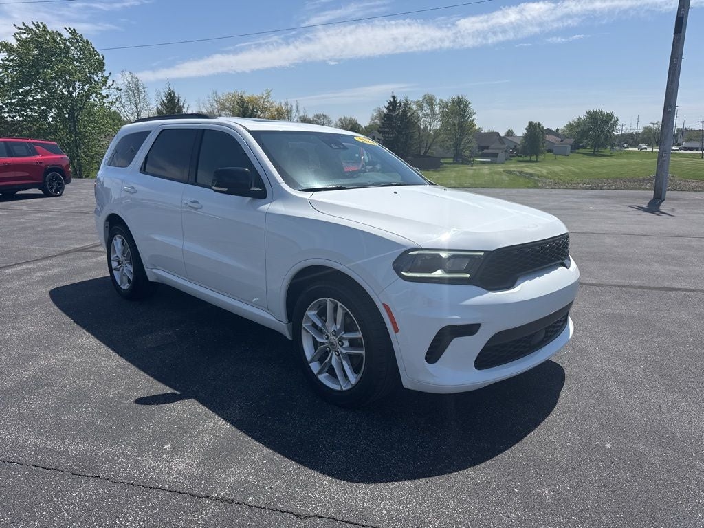2024 Dodge Durango GT Plus in White Knuckle Clearcoat — front three-quarter view