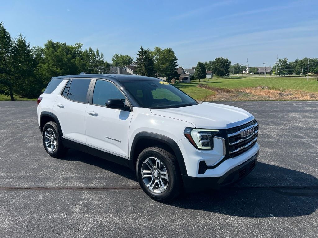 2025 GMC Terrain Elevation in Summit White — front three-quarter view